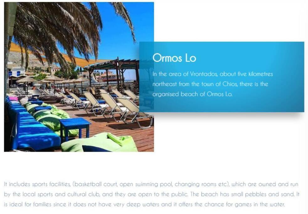 Blue Flag Award Winning Ormos Lo Beach: Home 1 Vrontádos Buitenkant foto